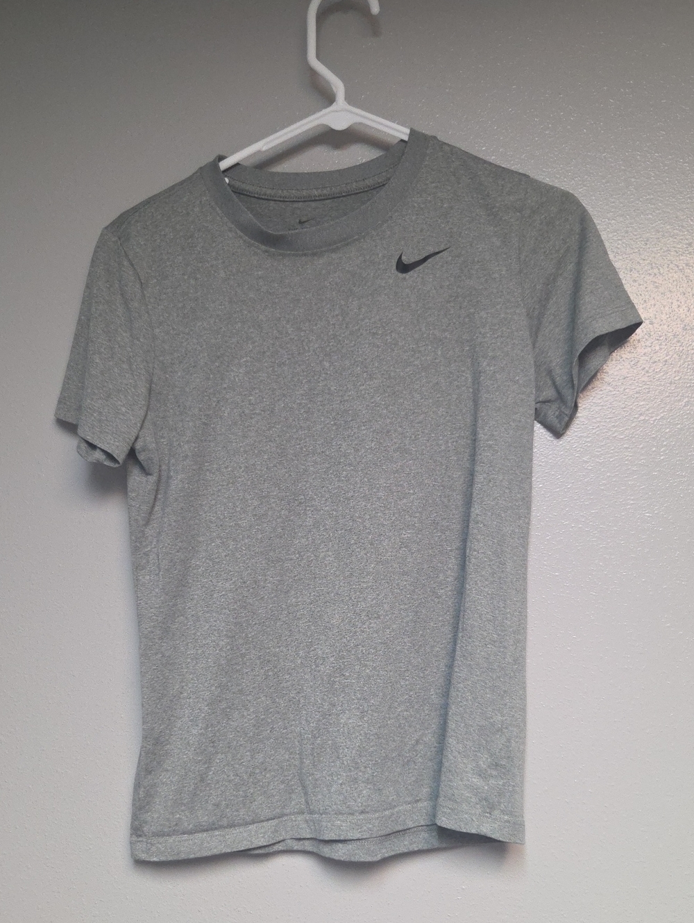 Nike Grey Short Sleeve Performance Tee with Black Swoosh